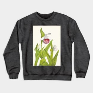 Showy lady's slippers - Botanical Illustration Crewneck Sweatshirt